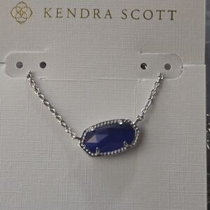 Kendra Scott Silver and Blue Set Pendant Necklace & Earrings